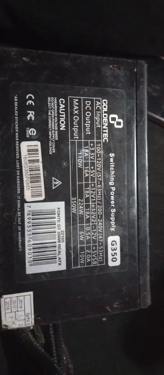 fonte  ATX Goldentec G350