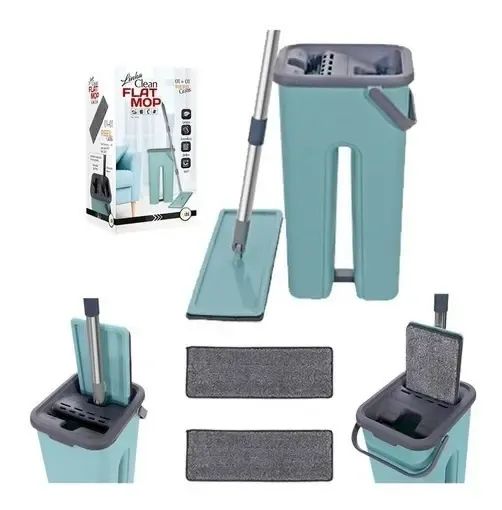 Flat Mop Esfregão Giratório 360º 1 Refil com Balde - Foto 5