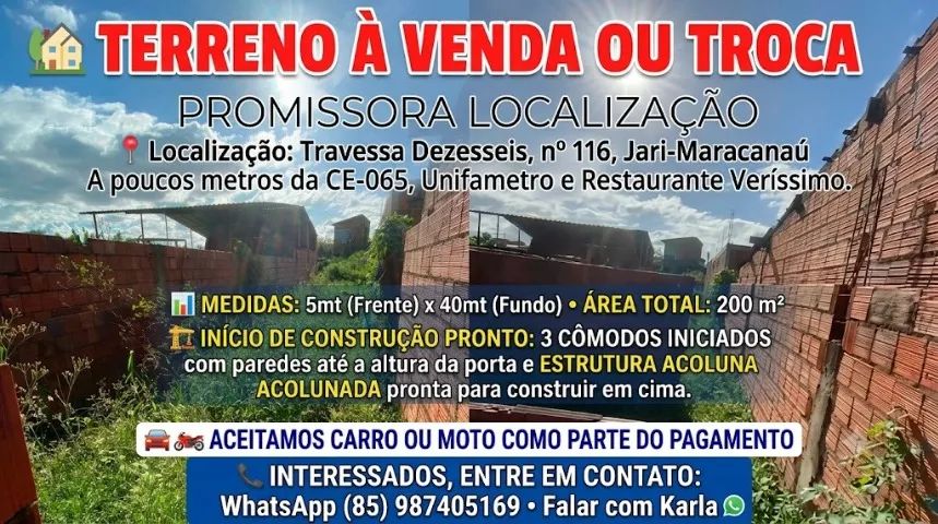 terreno a venda ou troca