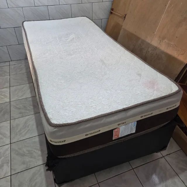 Cama completa Colchão de mola + box solteiro