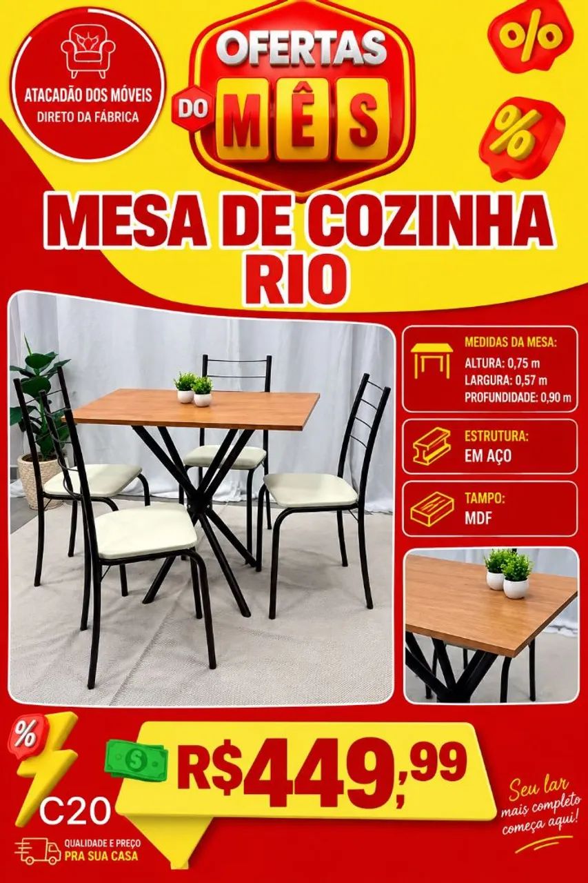Mesa de cozinha Rio