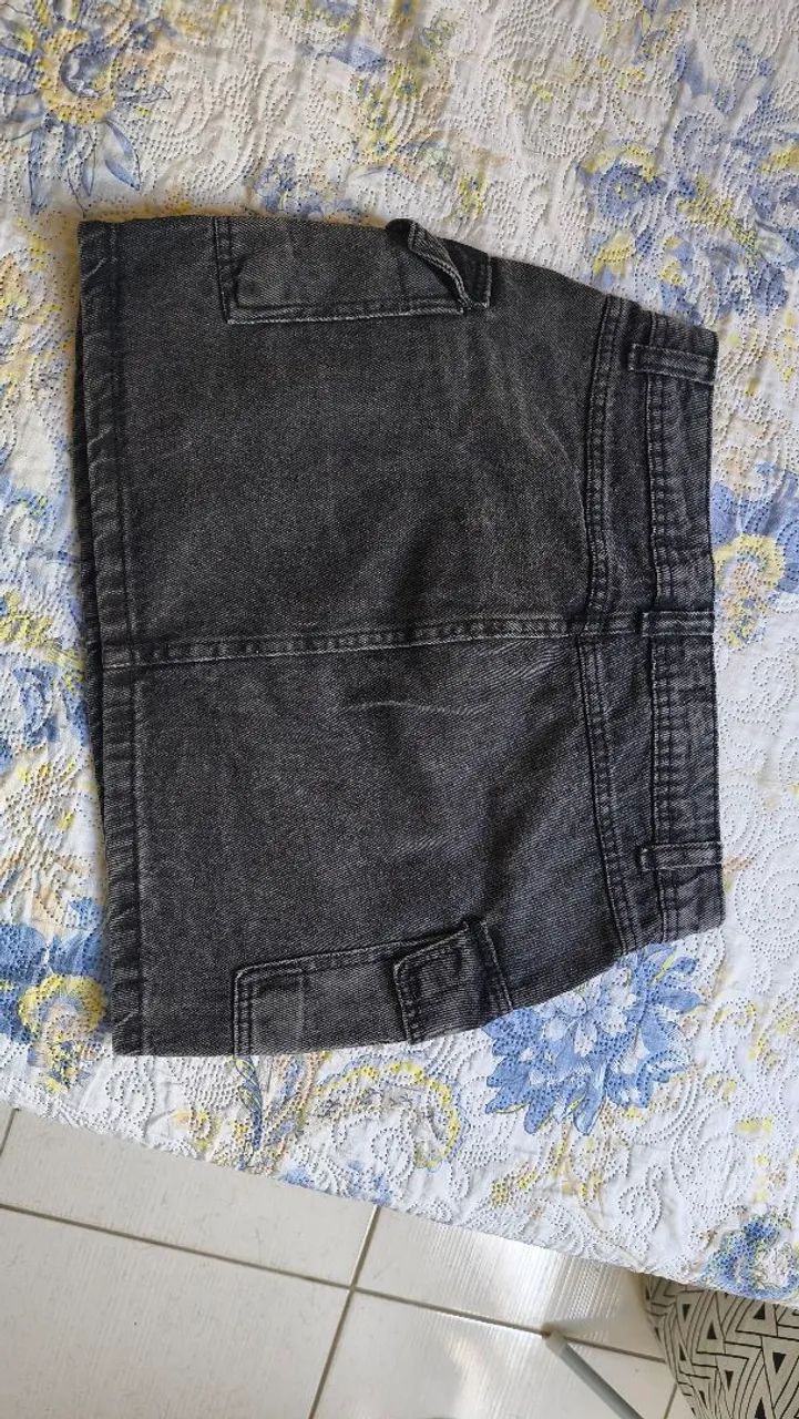 Saia Jeans Cargo cintura alta  - Foto 2