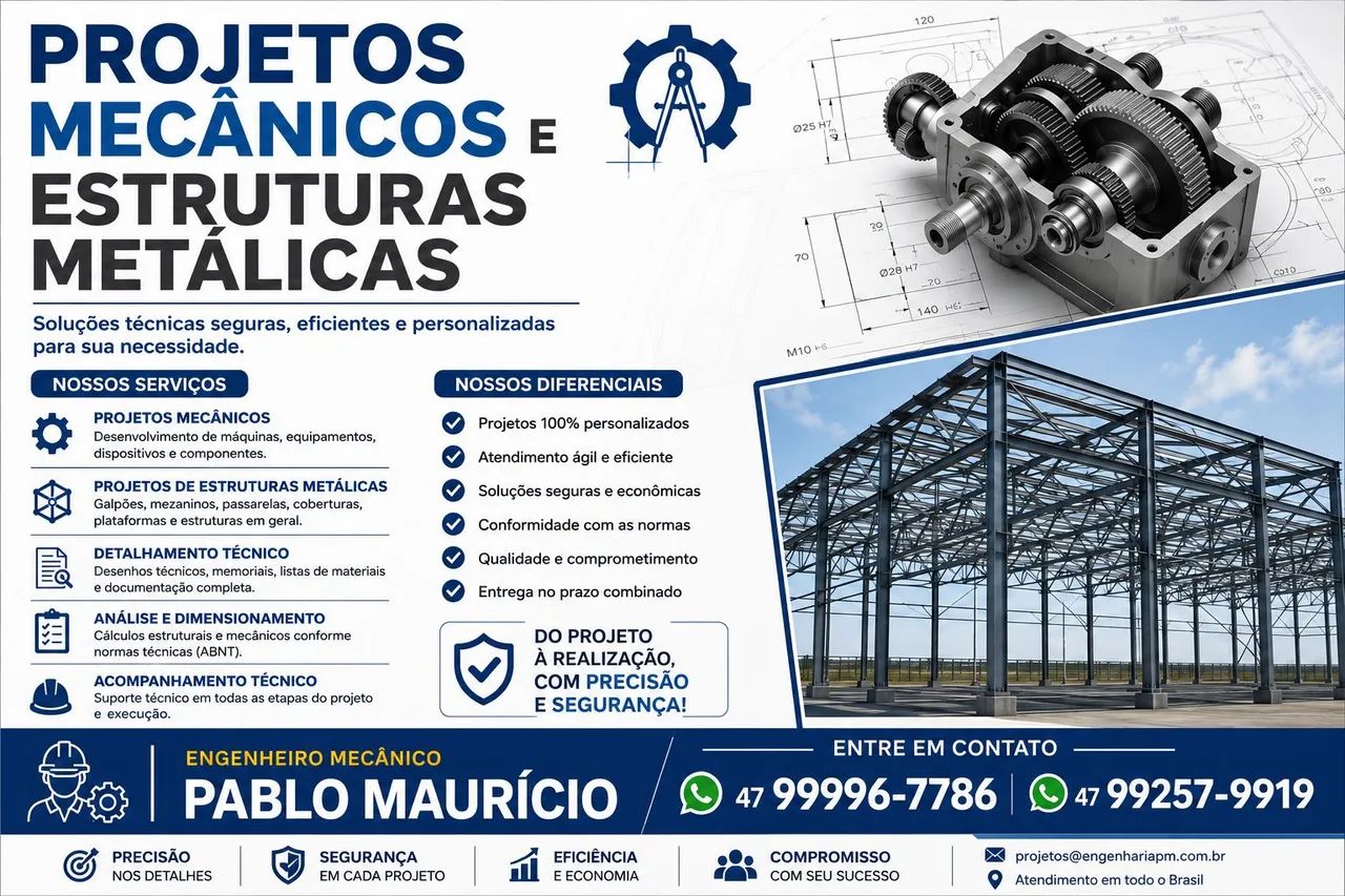 PROJETOS MECÂNICOS E ESTRUTURAS METÁLICAS