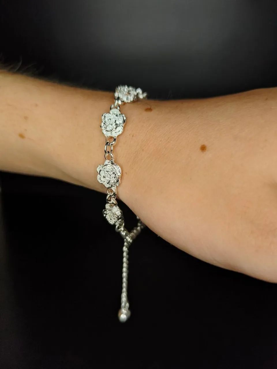 Pulseira Rosas de Prata 925 - Foto 2