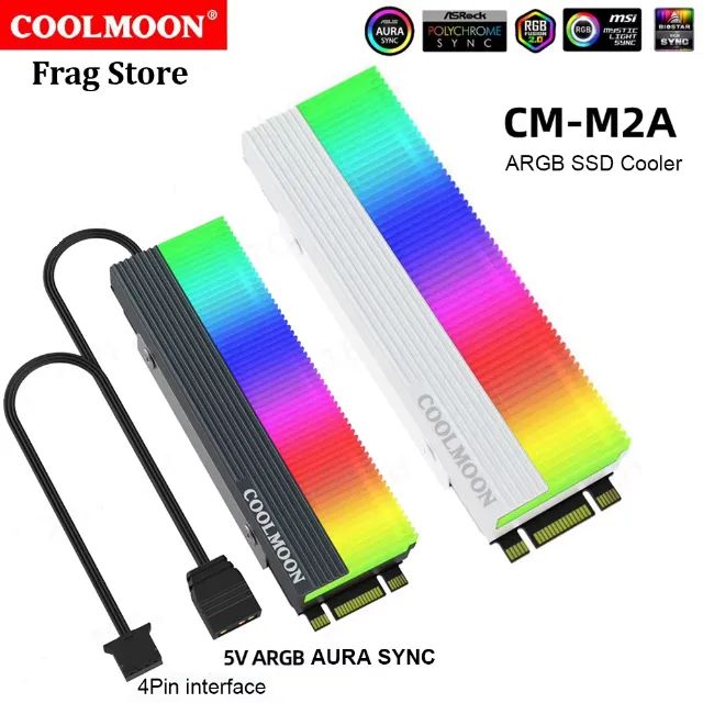 DISSIPADOR DE CALOR PARA SSD NVMe COM ARGB 5V (3 PINOS) - PERFORMANCE + ESTILO GAMER