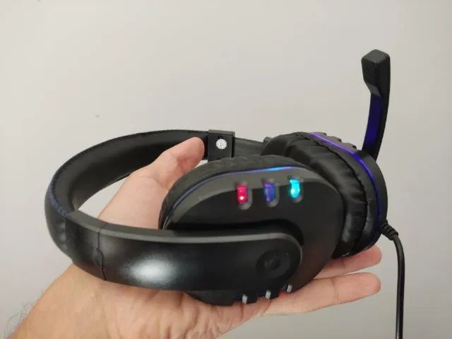 Headset Usb Gamer Knup Para Pc Ps3 Ps4 Led - Foto 4
