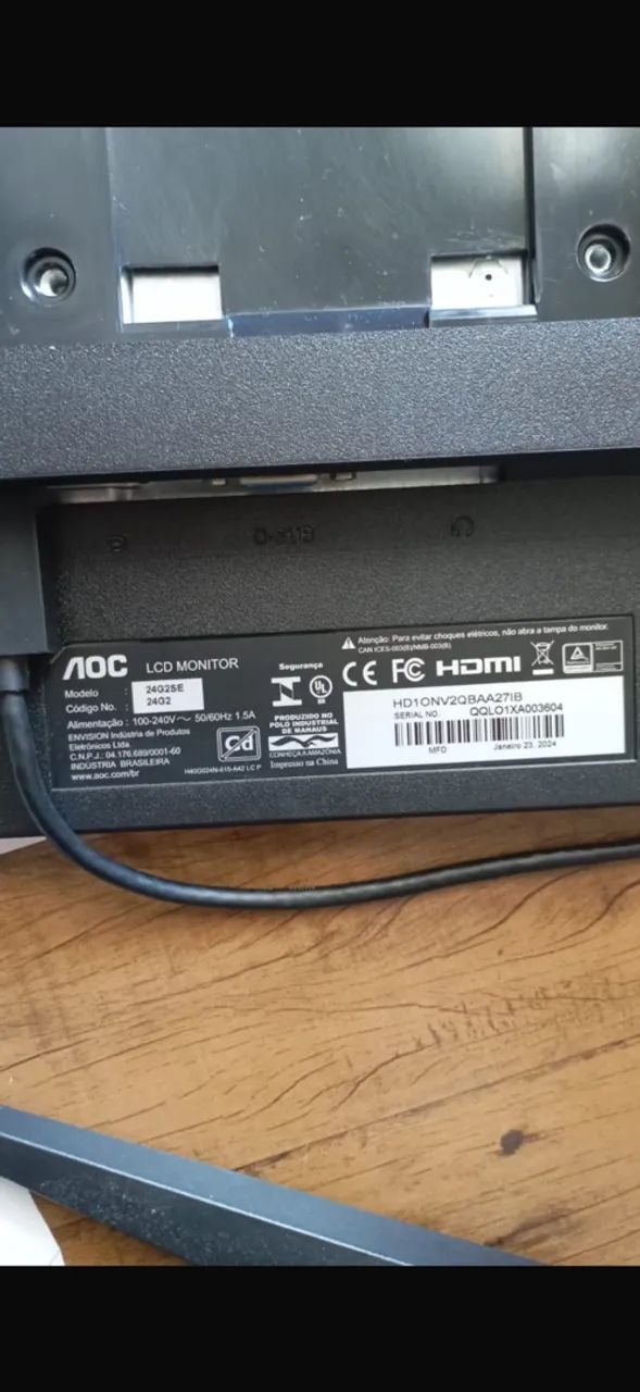 Monitor AOC retirada de peças 