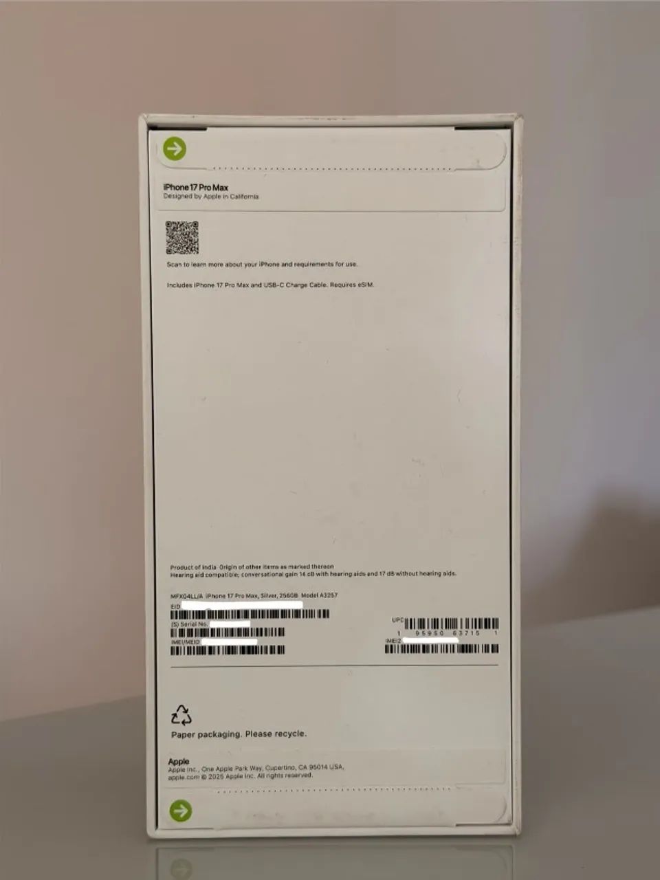 iPhone 17 Pro Max 256GB Novo Lacrado Branco/Prata - Foto 2