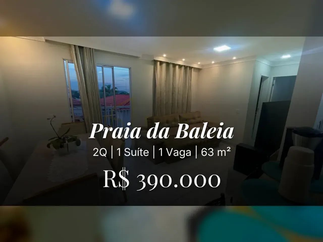 Apartamento moderno de 2 quartos e suíte em Praia da Baleia