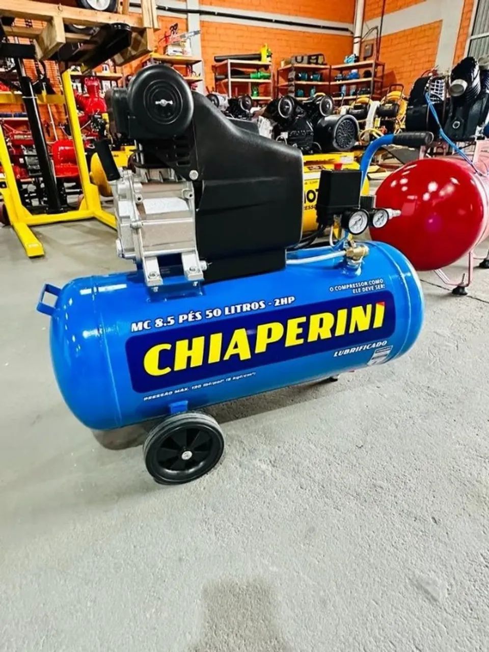 Compressor de ar 50L 120psi Motor 2HP Chiaperini (Loja/Novo) - Foto 5