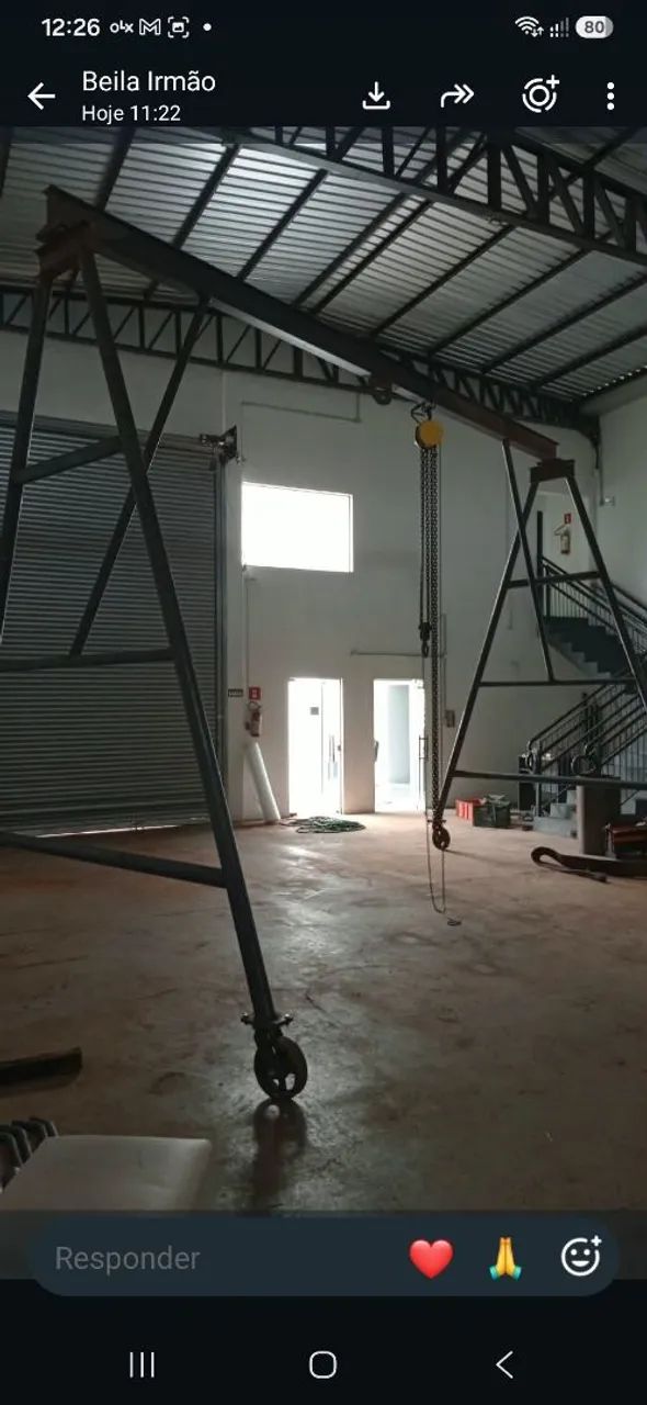 Pórtico para 5 toneladas com talha incluso