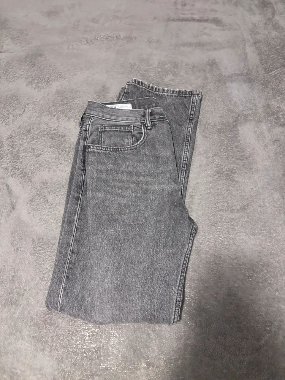 Calça ZARA Jeans Cinza 