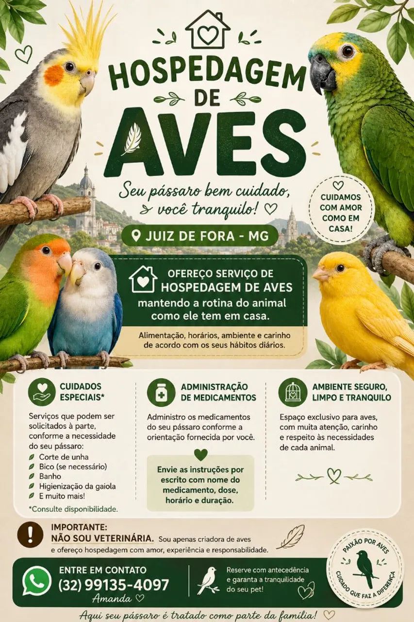 Hospedagem de Aves - Juiz de Fora (MG)