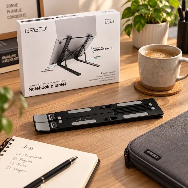 Suporte para notebook em alumínio, Preto, LSA4, Ergo - Foto 2
