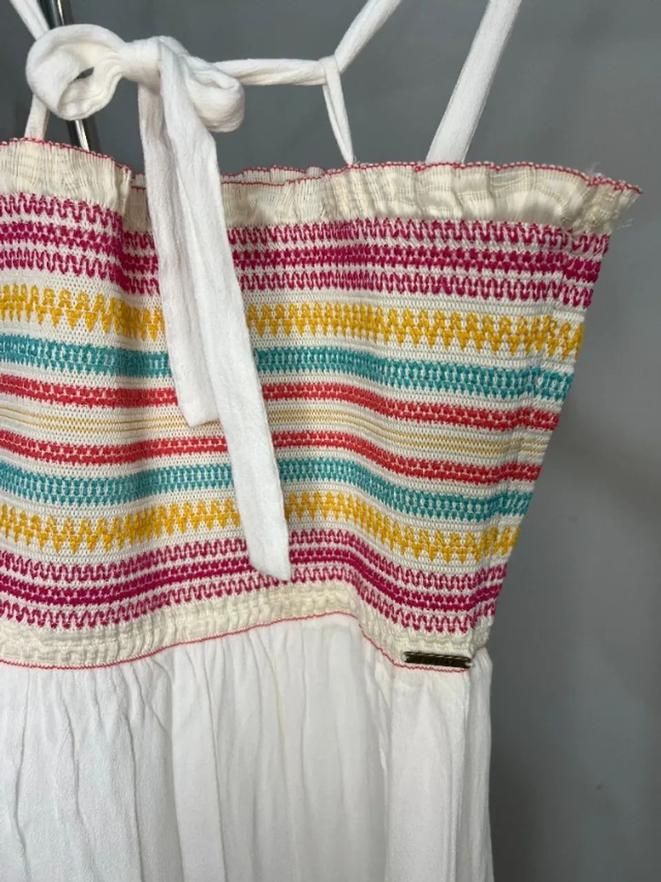 VESTIDO LONGO BRANCO LOFT747 COM BUSTO BORDADO - LEVE E DESCONTRAÍDO - Foto 4