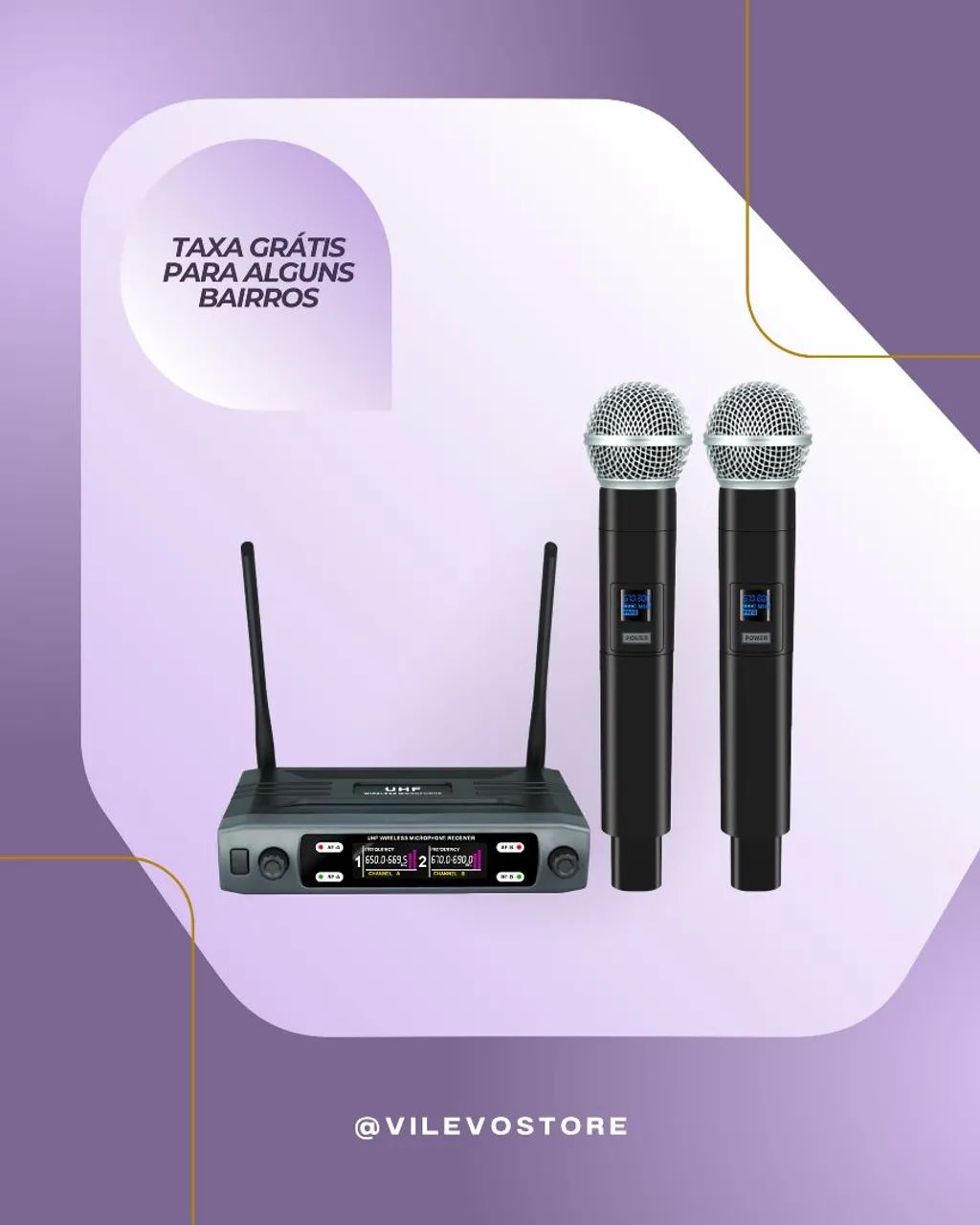 Sistema de Microfone Sem Fio da Marca LLD K-08A Kit 2 Microfones 1 Receptor - Foto 2