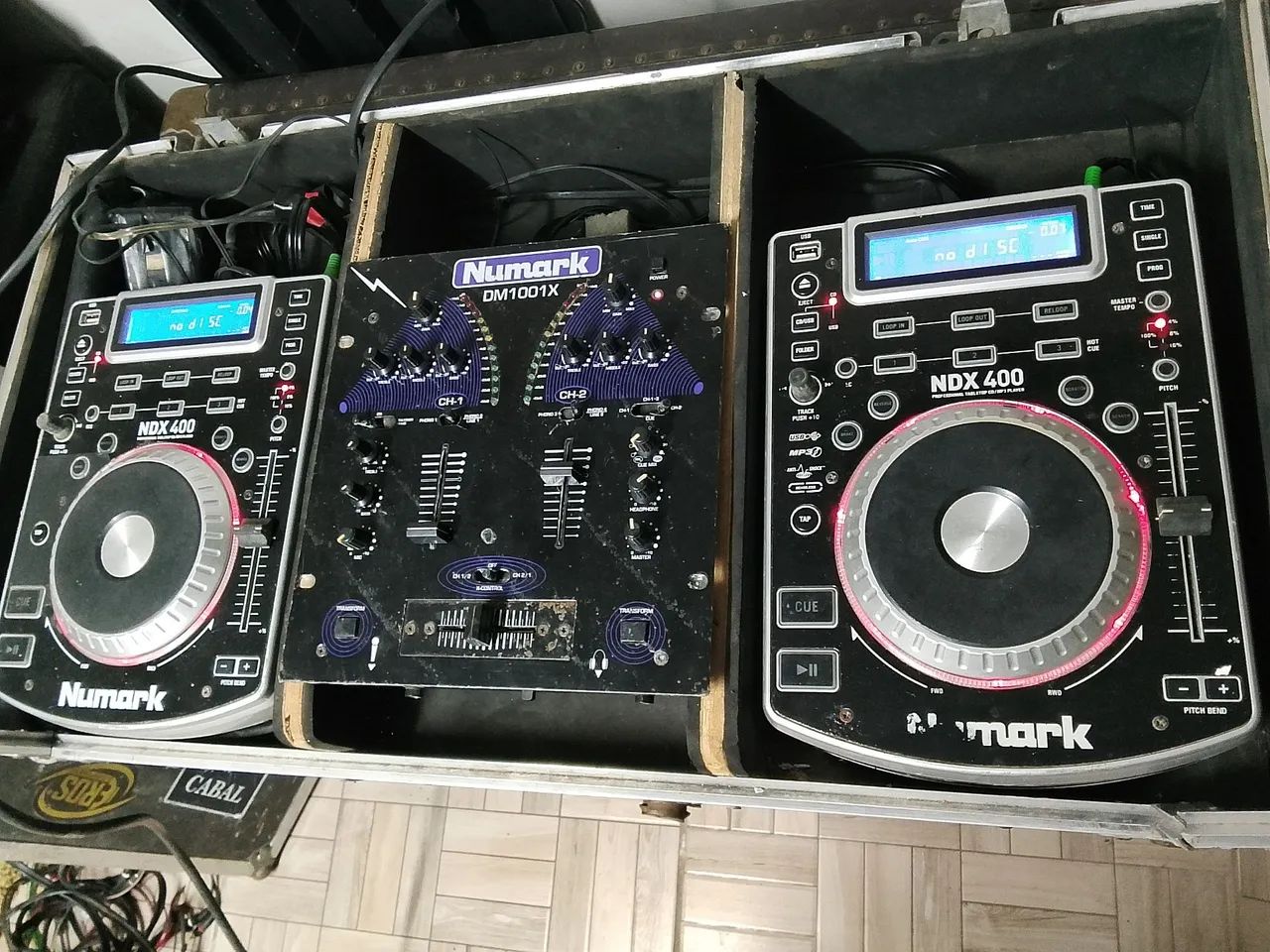 dois cdj numark mixer case cabos - Foto 3