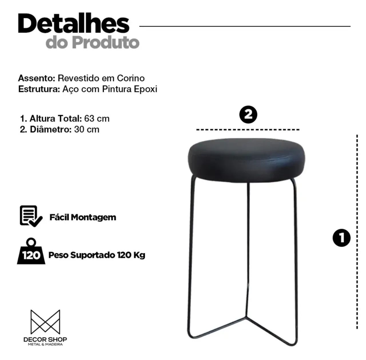 Kit 2 banquetas - Foto 2