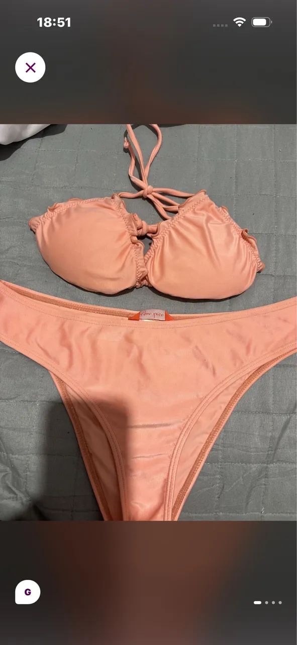 Biquíni cortininha laranja água doce 