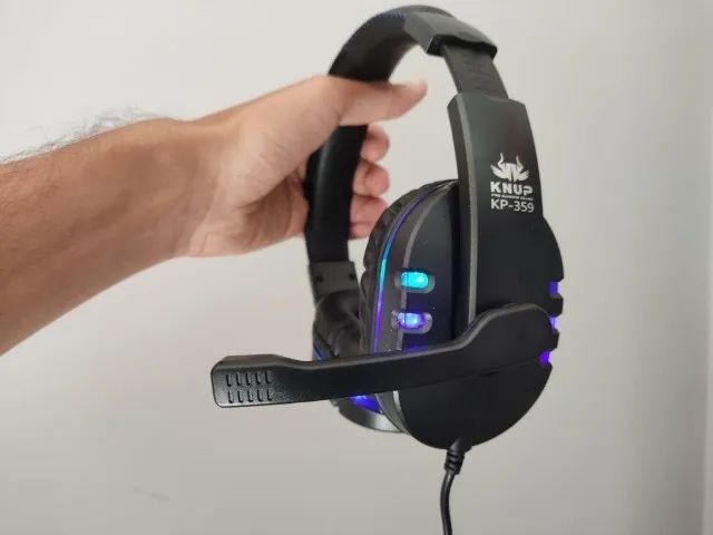 Headset Usb Gamer Knup Para Pc Ps3 Ps4 Led - Foto 3