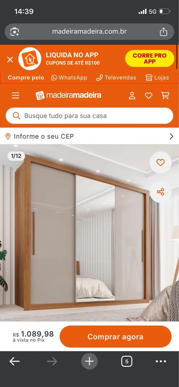 Guarda roupa em ótimo estado  - Foto 5