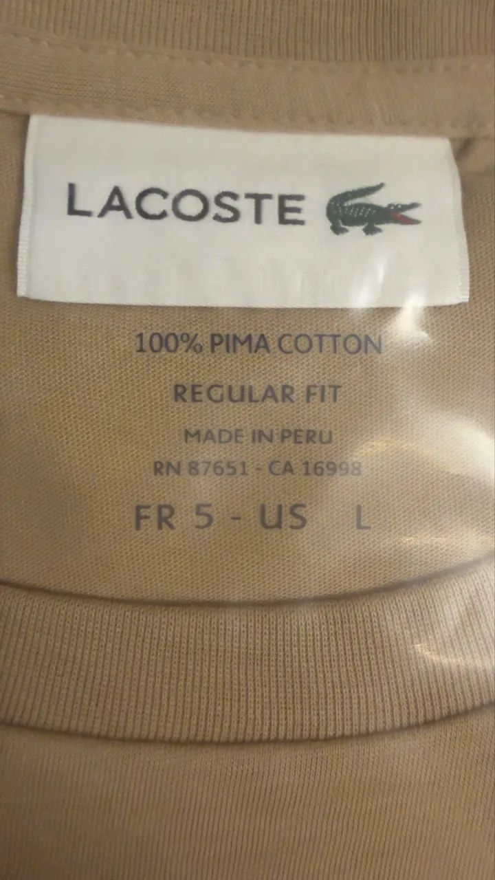Camisa Lacoste bege TAM G - ORIGINAL - Foto 4