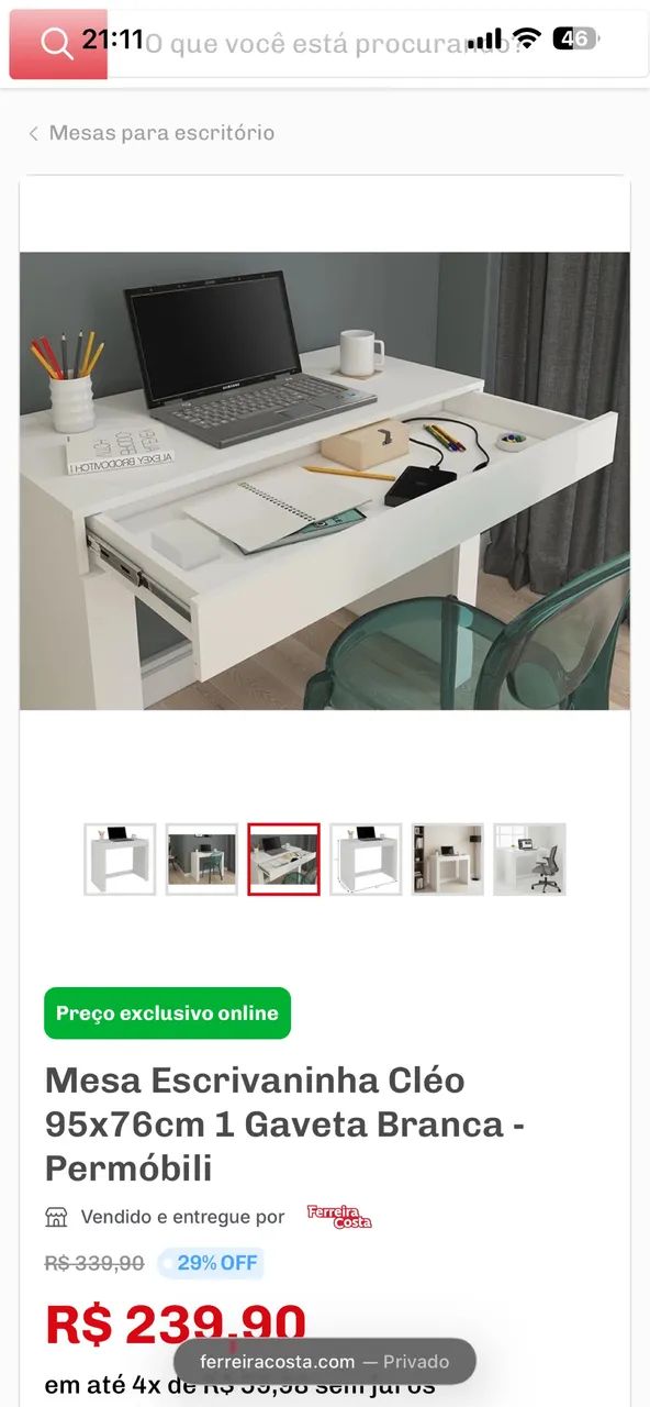 Escrivaninha branca - Foto 3