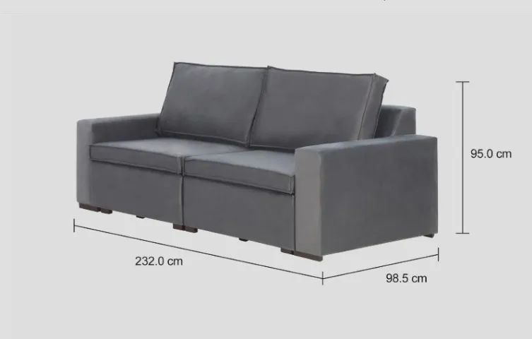  Sofá retrátil 3 lugares cinza - Foto 4