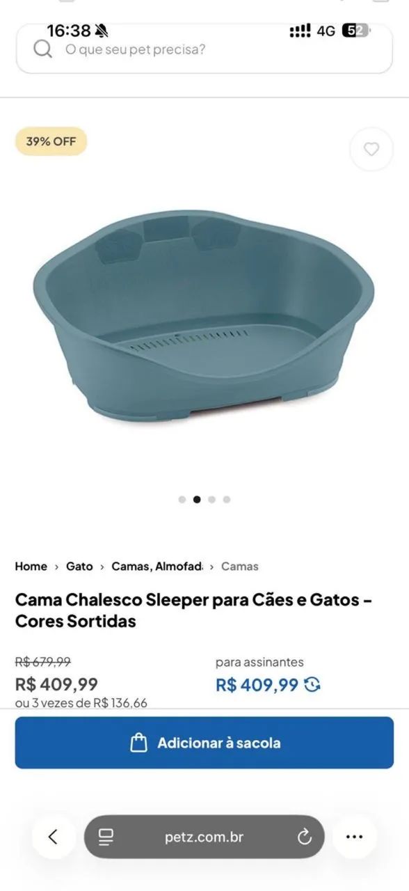 Cama/banheira cachorro e gato  - Foto 2