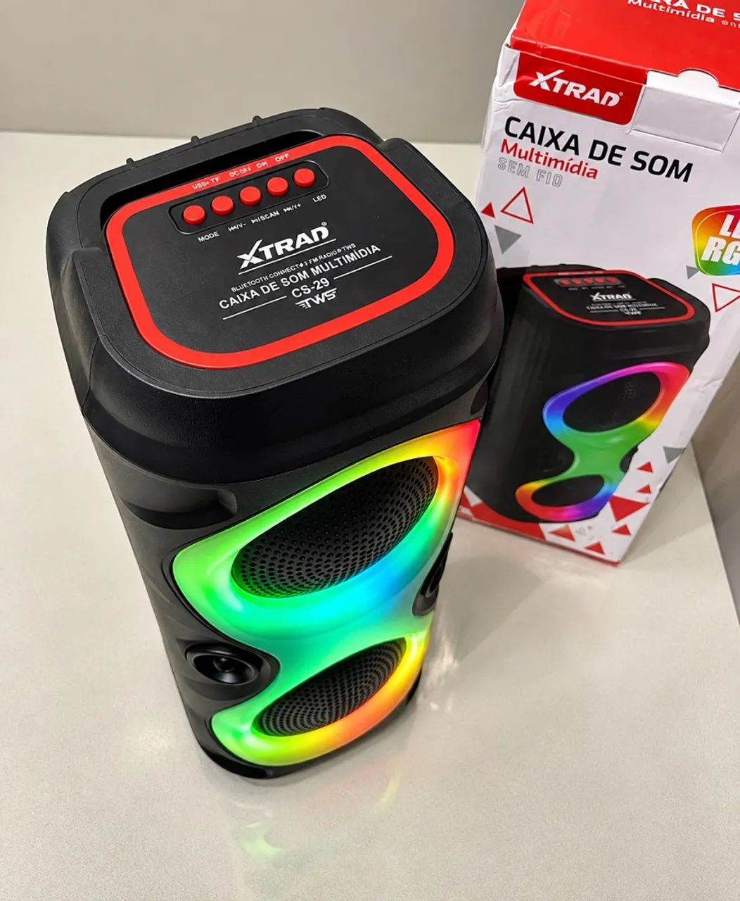 Caixa de Som Bluetooth 50W com LED - Foto 2