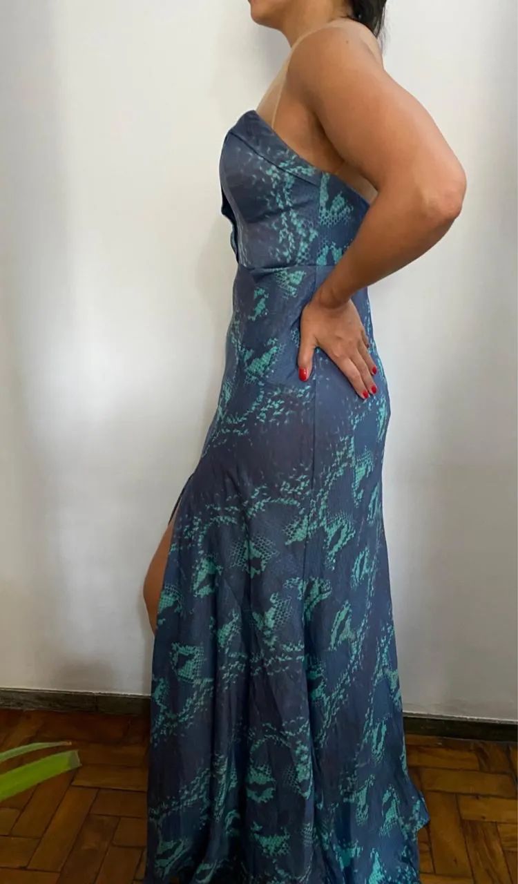 Vestido Fleche D?or Azul Estampado - Foto 3