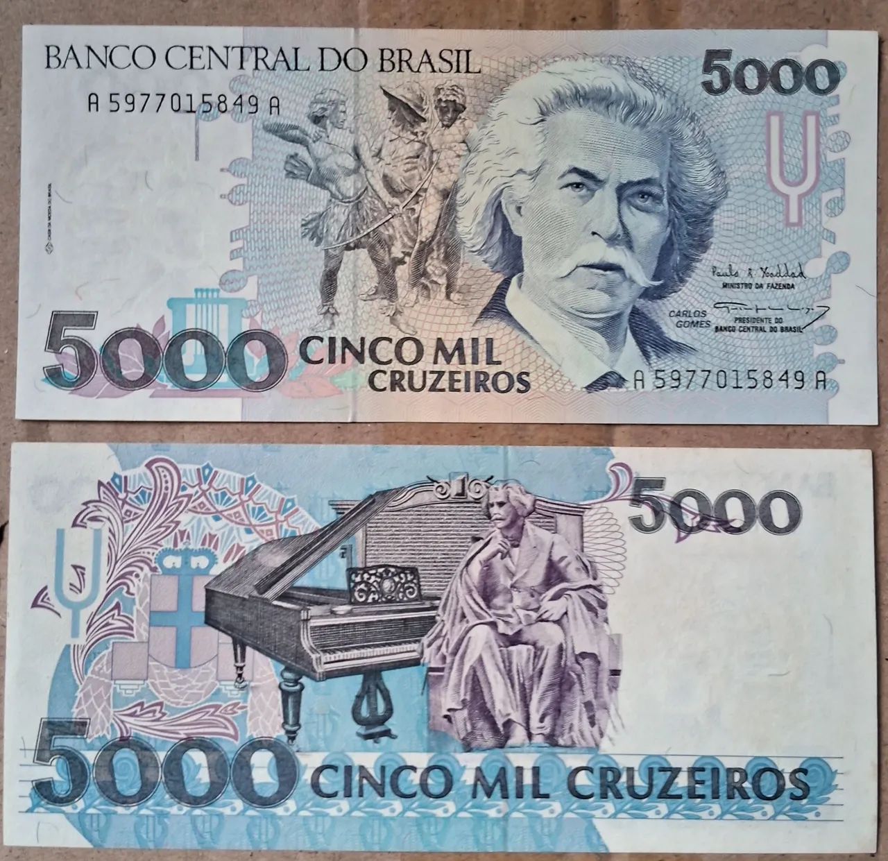 CÉDULA DE CINCO MIL CRUZEIROS FE.  - Foto 2