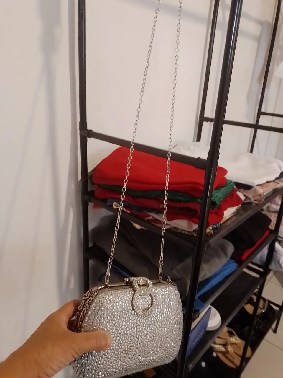 Bolsa Clutch Strass Luxo Feminina - Foto 3