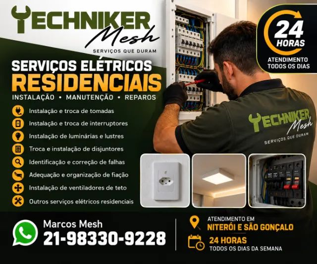 SERVIÇOS ELÉTRICOS RESIDENCIAIS ? ATENDIMENTO 24 HORAS