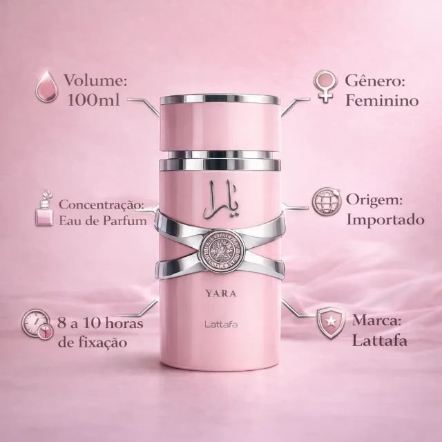 Lattafa Yara Eau de Parfum Feminino 100ml - Original - Foto 3