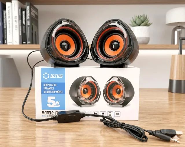 Caixinhas de Som Lotus LT-A7 5W USB 2.0 para Computador e Notebook