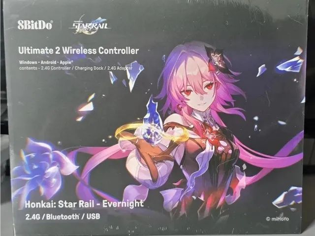 Controle 8bitdo Ultimate 2 Wireless Honkai Star - Evernight Roxo Claro - Foto 4
