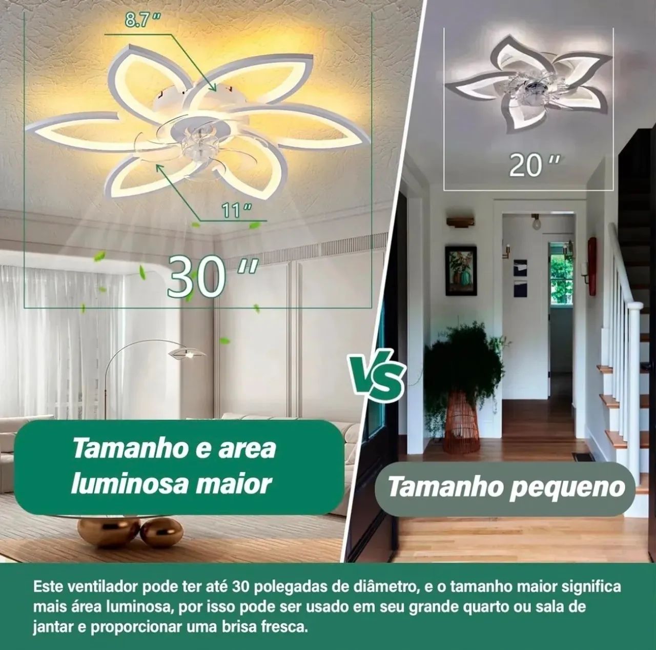 Ventilador de Teto Intelar Branco Controle Remoto 7 Pás 6 Velocidades - Foto 4