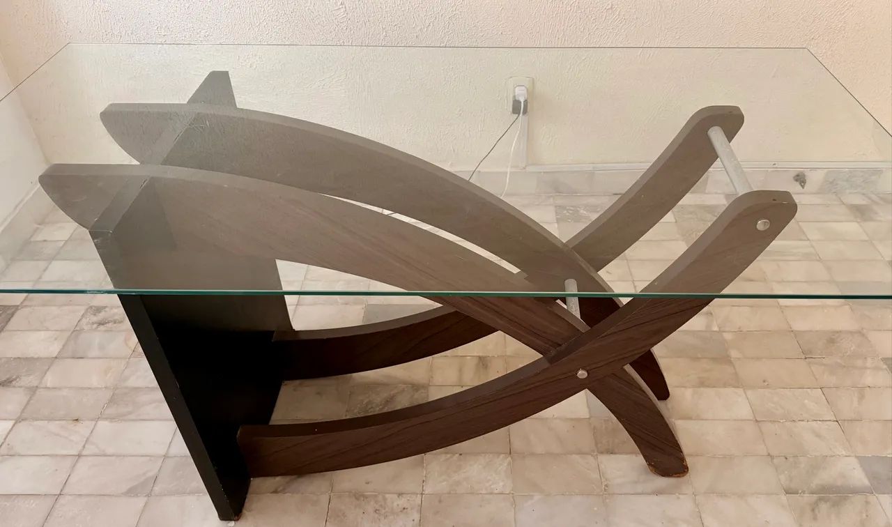 Mesa com tampo de vidro - Foto 2