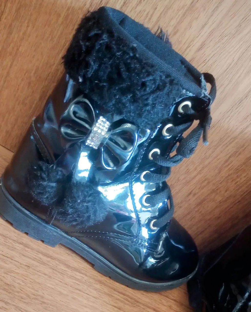 Bota Coturno Infantil Menina Cano Alto Tratorada Tamanho 25  - Foto 3