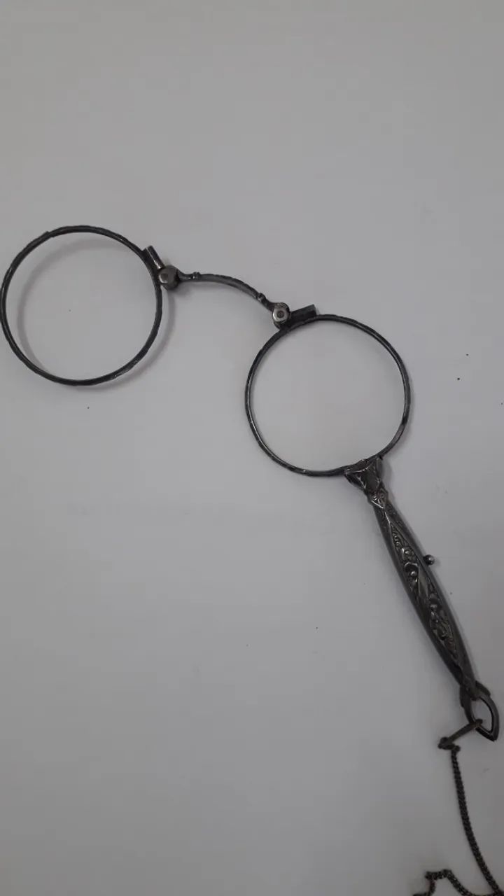 Óculos  Pince-Nez  Pincenê  Prateado  - Foto 4