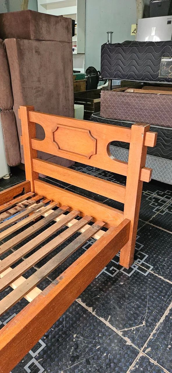 cama solteiro madeira maciça bem reforçada ENTREGA GRÁTIS  - Foto 3