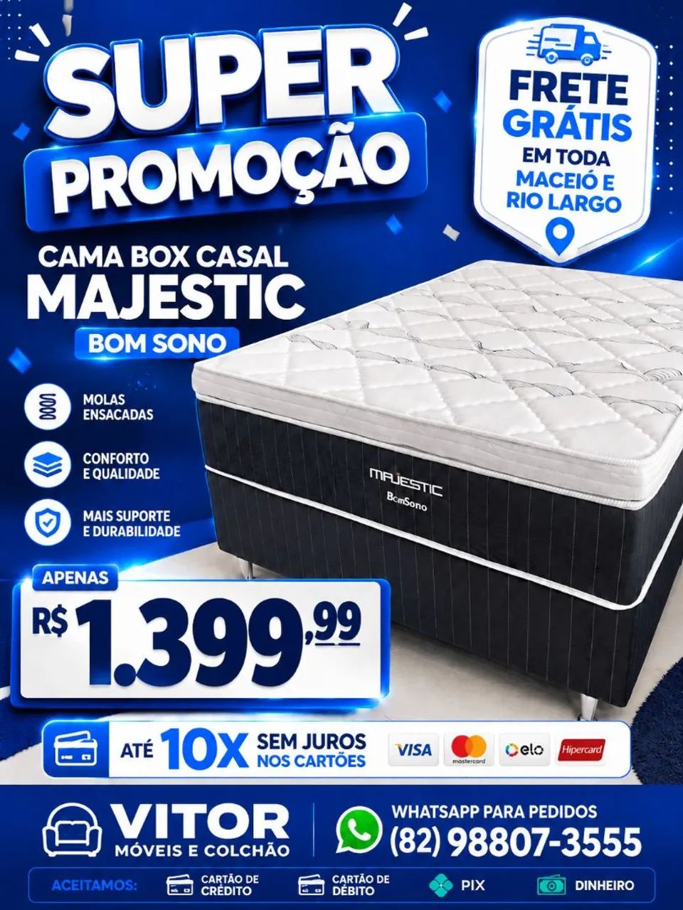 Conjunto Majestic casal bom sono