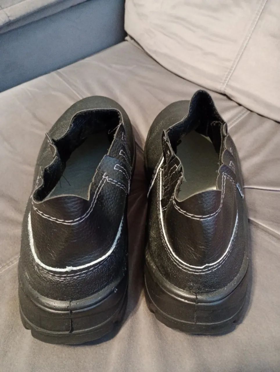 Bota botina Masculina Couro Trabalho Segurança EPI Bico PVC CA17015 - Foto 2