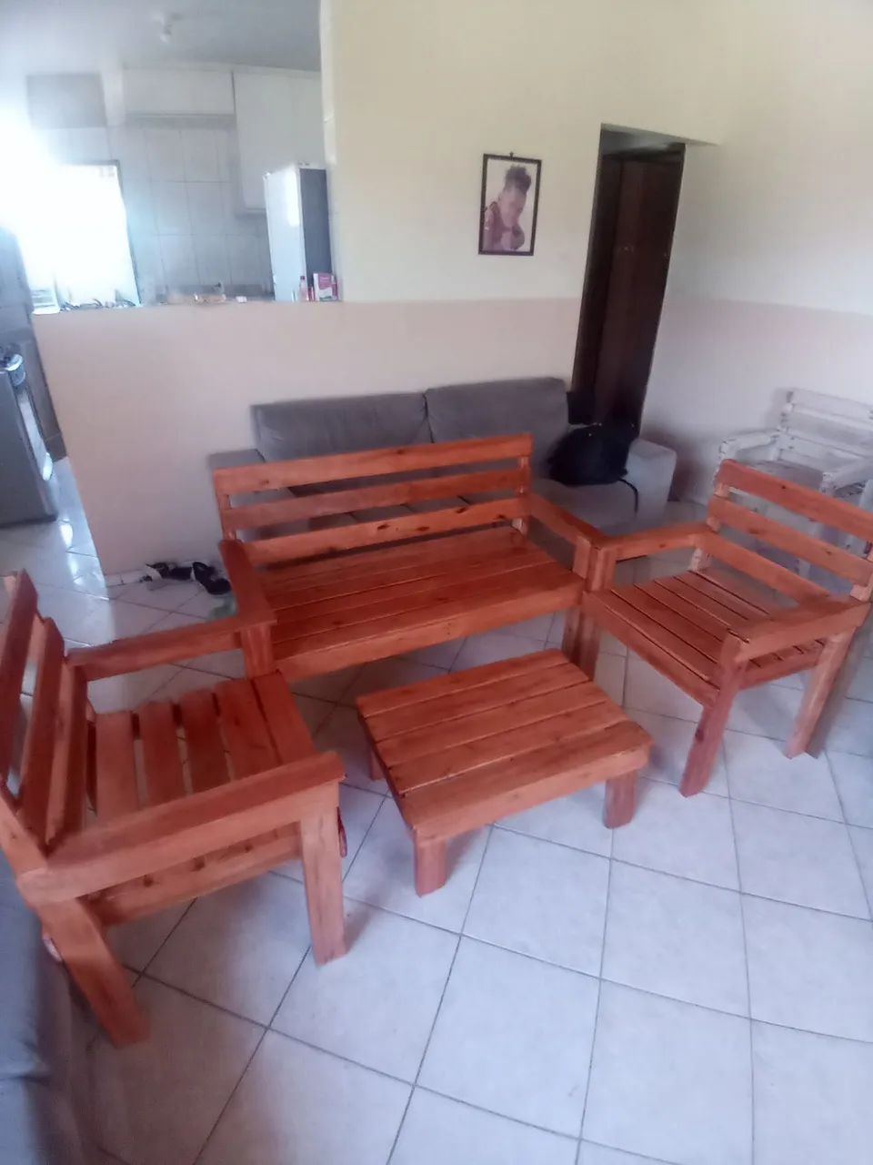 Conjunto de banco e poltrona rústico - Foto 5