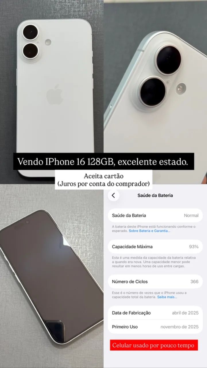 IPHONE 16 128GB em excelente estado. - Foto 5