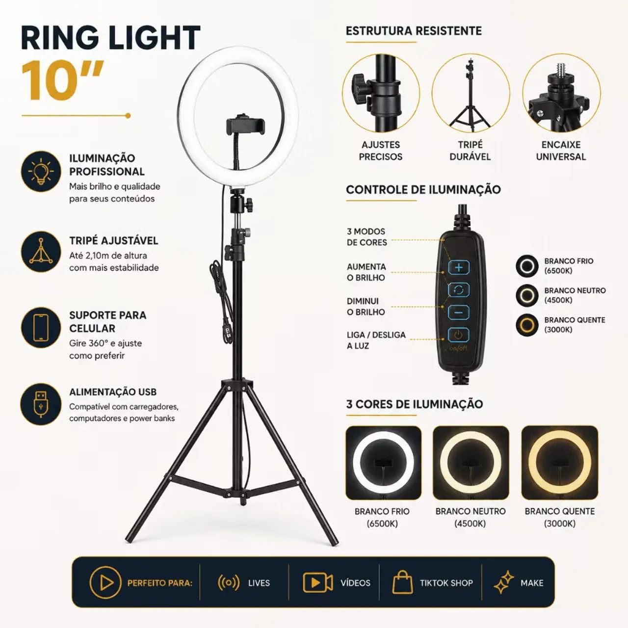 Ring Light de 10 polegadas - Foto 4