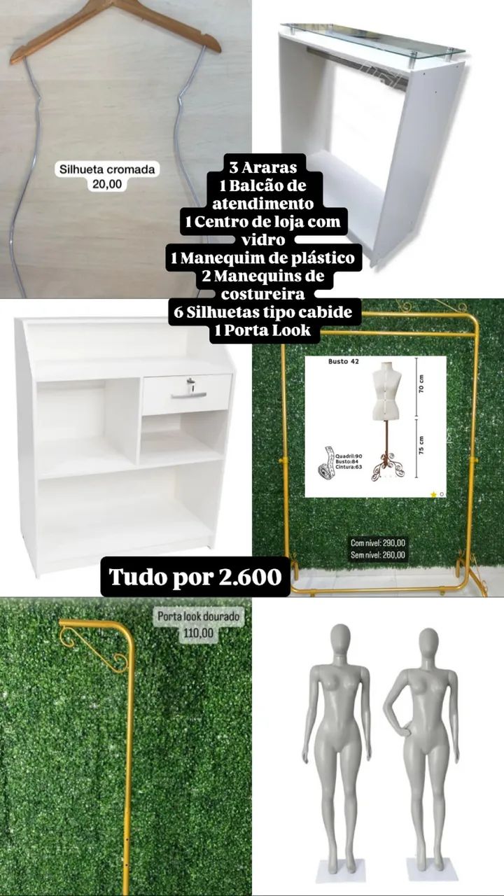 Móveis para loja de roupa 