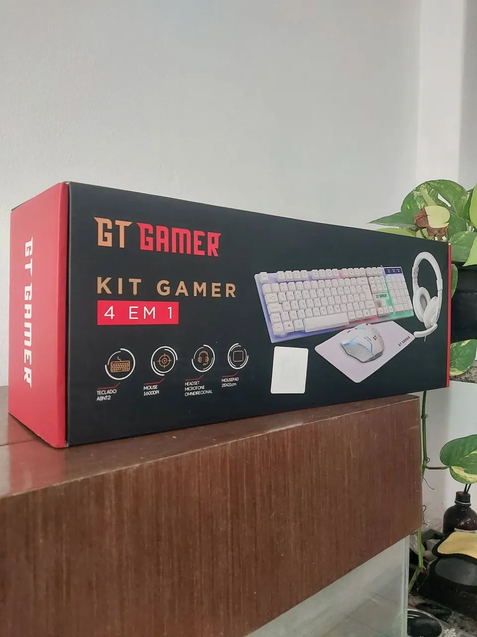 Kit Gamer GT Gamer com Headset + Teclado + Mouse 1200DPI + Mousepad Branco<br>