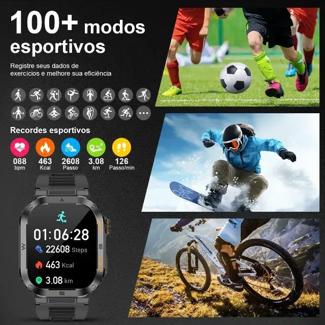 Smartwatch Sport Preto e Resistência IP68 - Foto 5